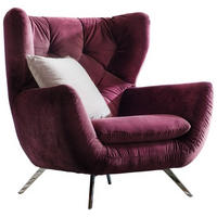 CHESTERFIELD-SESSEL Velours Lila    - Chromfarben/Lila, Design, Metall (100/106/95cm) - Pure Home Lifestyle