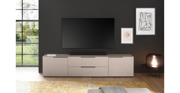 LOWBOARD  220/50/38 cm 1 Schublade(n) Beimöbel erhältlich, stehend  - Kaschmir/Schwarz, Design, Holzwerkstoff/Kunststoff (220/50/38cm) - Voleo