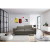 SCHLAFSOFA Schlammfarben Echtleder Lederlook  - Schlammfarben/Silberfarben, Design, Leder/Textil (206/95/101cm) - Livetastic