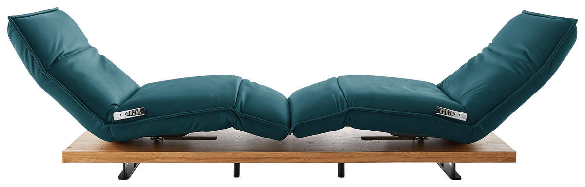 2-SITZER-SOFA in Leder Petrol  - Eichefarben/Petrol, Natur, Leder/Holz (240/63/115cm) - Koinor