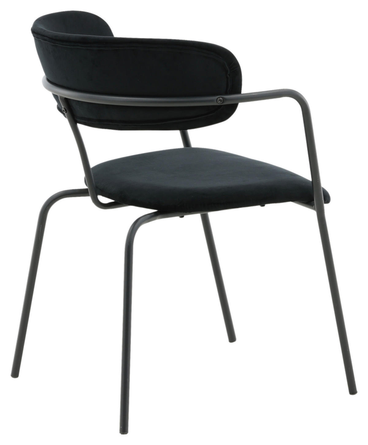 STUHL-SET 2 Stück  in Stahl Samt  - Schwarz, Design, Textil/Metall (58/79/61cm) - Livetastic