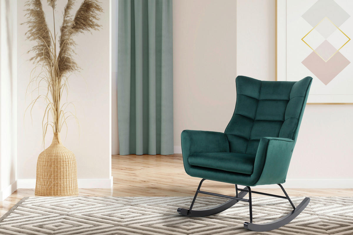 GUNGSTOL i grön  - grön, Design, metall/trä (68/97/88cm) - Kayoom