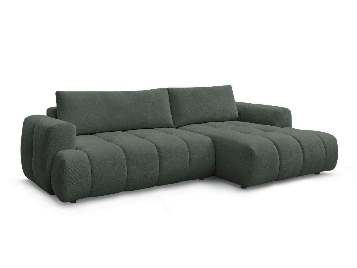 ECKSCHLAFSOFA FUJI Leinenoptik Grün  inkl.  - Schwarz/Grün, MODERN, Kunststoff/Textil (292/160cm)
