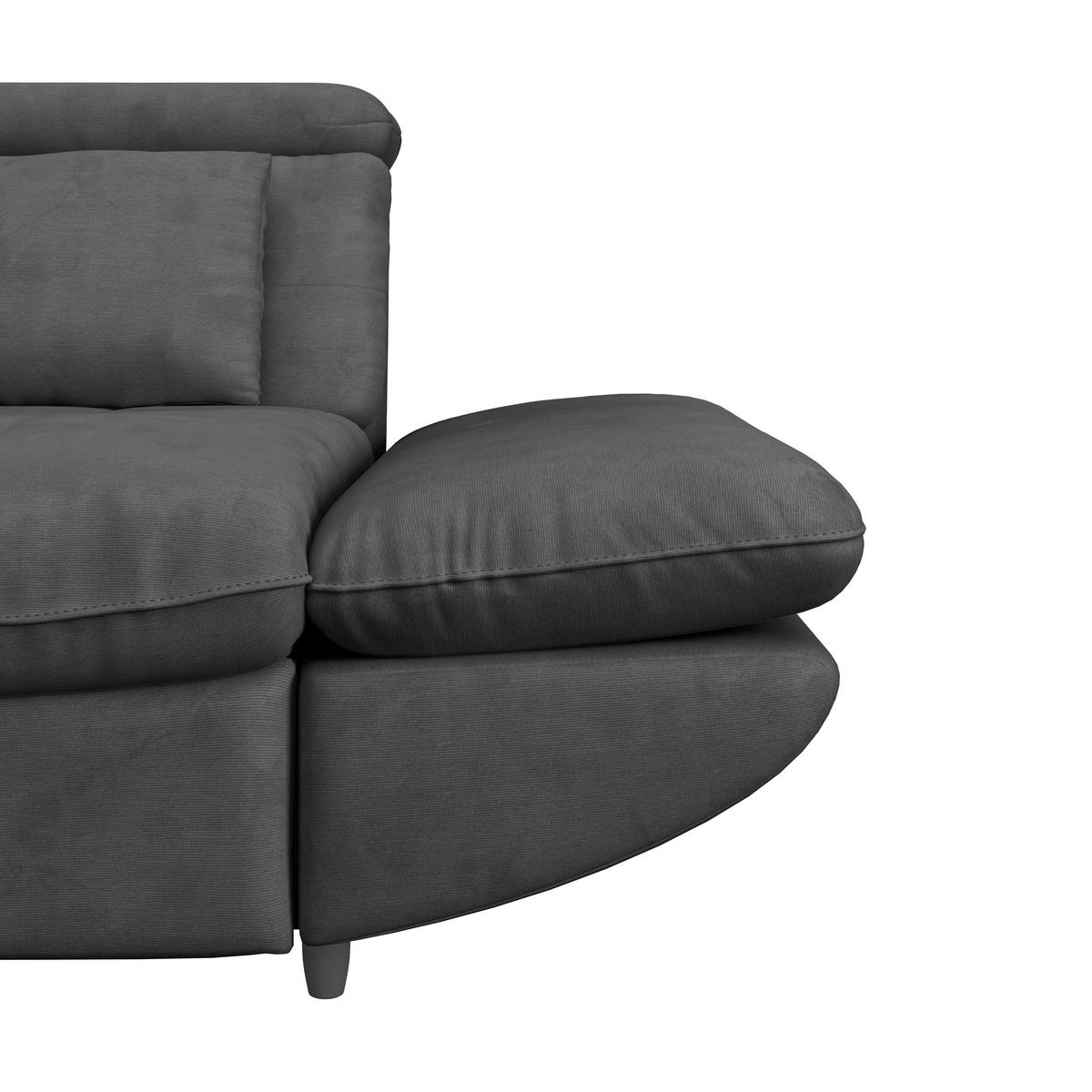 WOHNLANDSCHAFT Anthrazit Mikrofaser  - Anthrazit/Schwarz, MODERN, Kunststoff/Textil (311/233cm) - MID.YOU