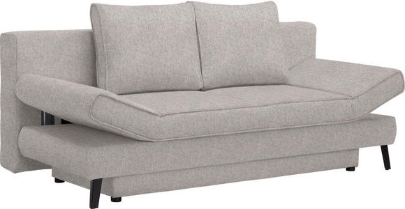 SCHLAFSOFA  in Webstoff Hellgrau  - Hellgrau/Schwarz, Design, Textil/Metall (200/85/90cm) - Xora