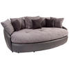 MEGASOFA in Lederlook, Mikrofaser Grau  - Schwarz/Grau, Lifestyle, Textil (238/80/140cm) - MID.YOU