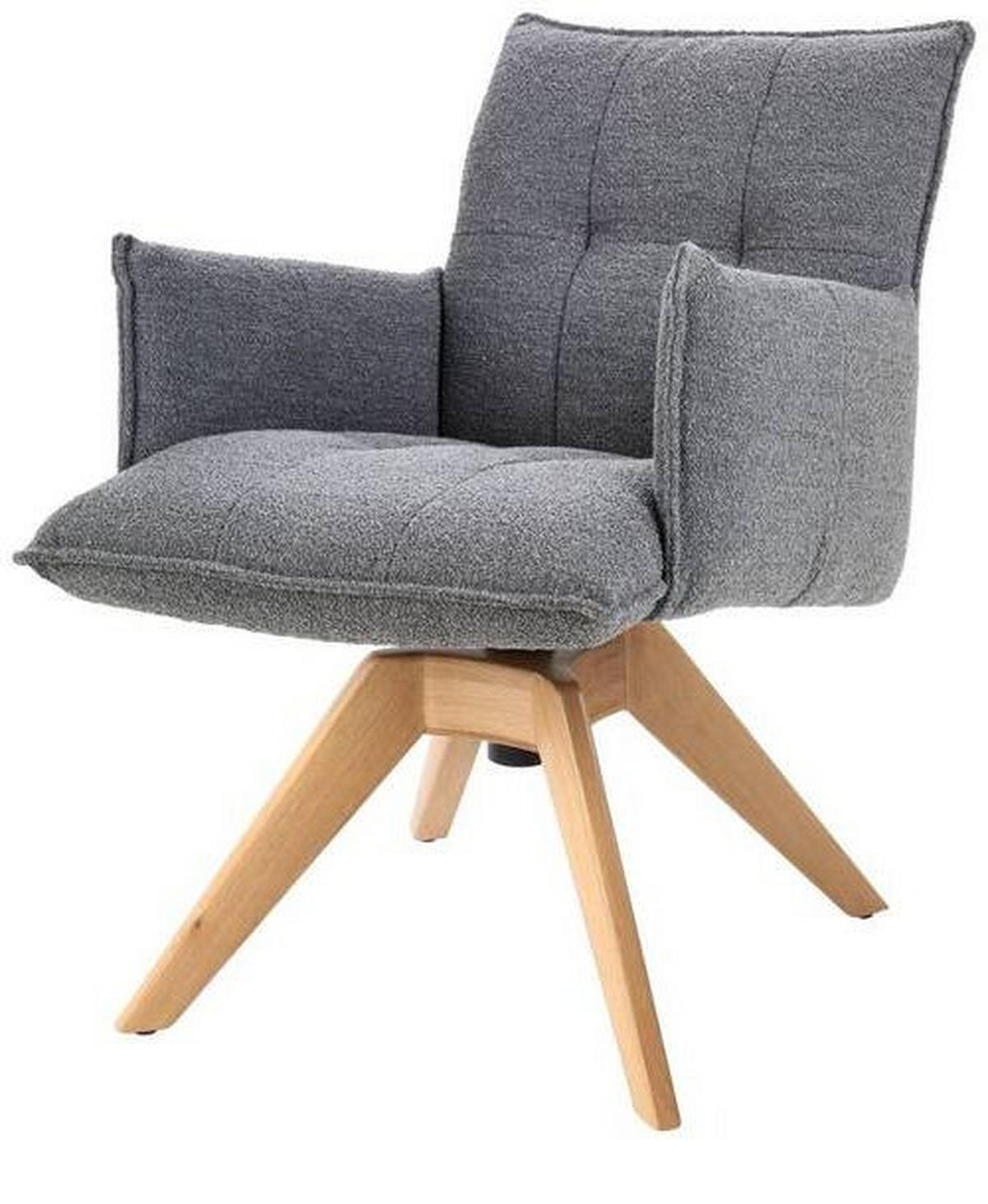 ARMLEHNSTUHL  in Webstoff  - Eichefarben/Grau, Design, Holz/Textil (57/86/65cm) - Valnatura