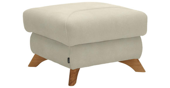 HOCKER Flachgewebe Creme - Eichefarben/Creme, MODERN, Holz/Textil (65/47/65cm) - Valnatura