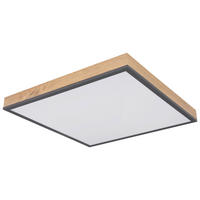 LED-DECKENLEUCHTE 45/45/6,5 cm  - Opal/Graphitfarben, Basics, Kunststoff/Metall (45/45/6,5cm) - Globo