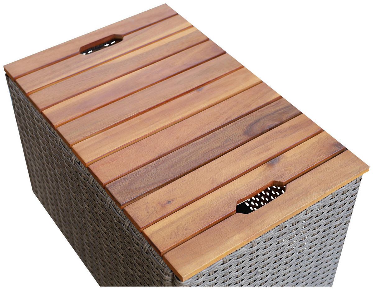 LOUNGE GARNITURA   drvo, metal, plastika, tekstil  siva, boje bagrema, tamno siva    - siva/boje bagrema, Moderno, drvo/metal (113/72/62,5cm) - Ambia Garden