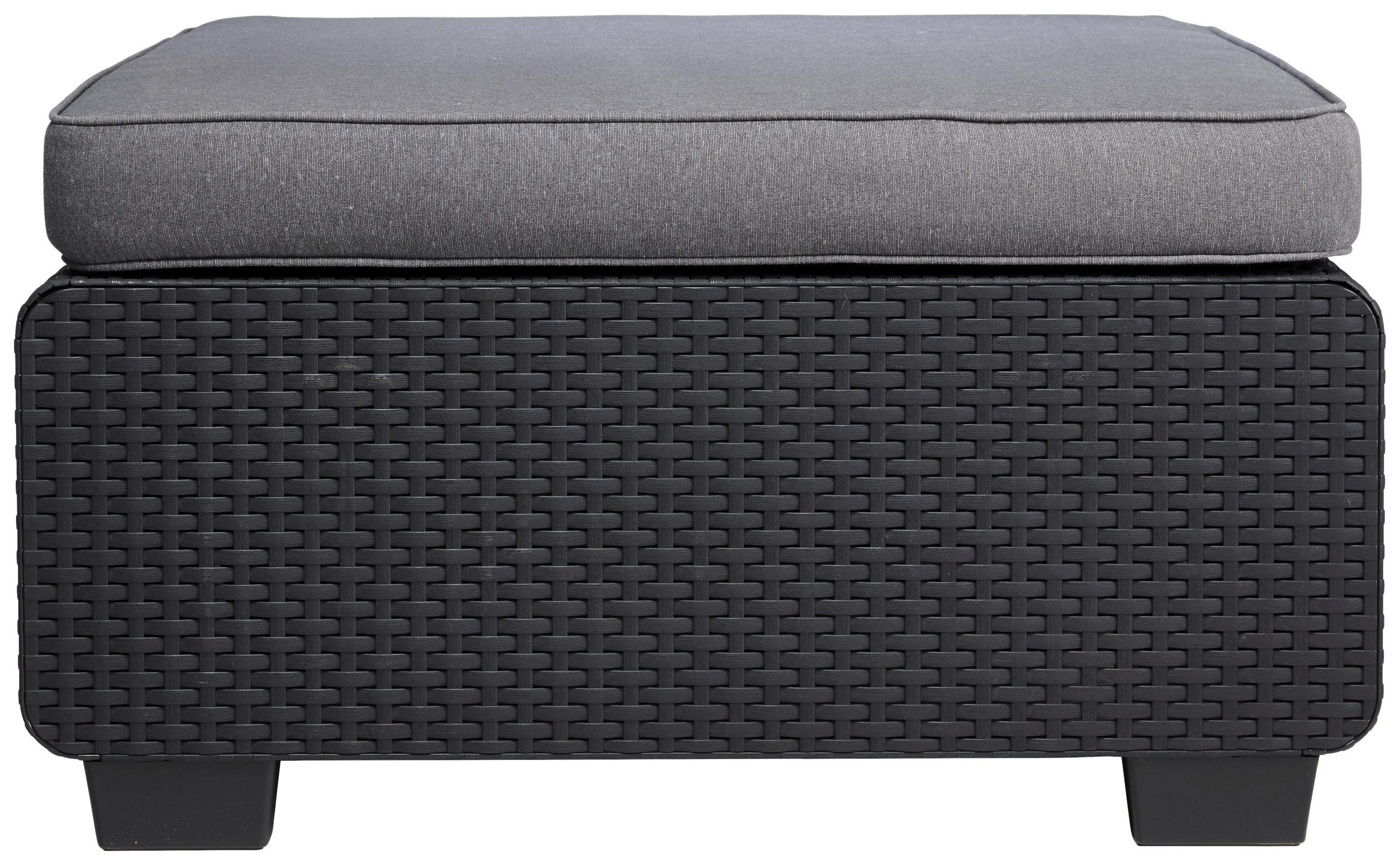 Hocker in Kunststoff, Textil Graphitfarben, Grau