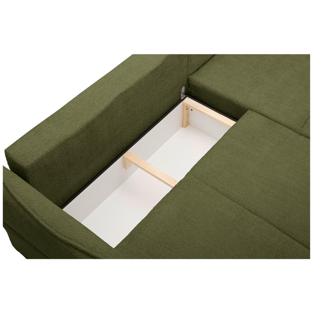 Thumbnail - Carryhome Ecksofa, Olivgrün, Textil, 3-Sitzer, Ottomane rechts, L-Form, 233x193 cm, Liegefunktion, seitenverkehrt erhält...