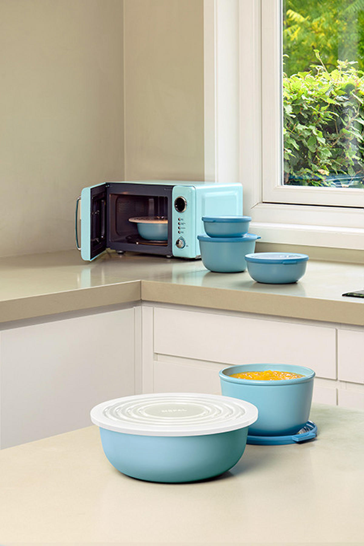 VORRATSDOSENSET  - Klar/Hellgrün, KONVENTIONELL, Kunststoff (19/12/19,2cm) - Mepal