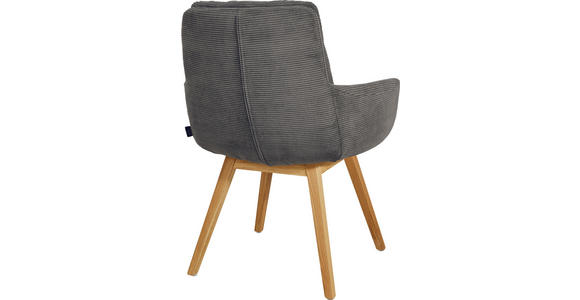ARMLEHNSTUHL  Stoffauswahl, Typenauswahl, Gestellauswahl Cord  - Eichefarben/Anthrazit, Design, Holz/Textil (63/90/69cm) - Johann Jakob