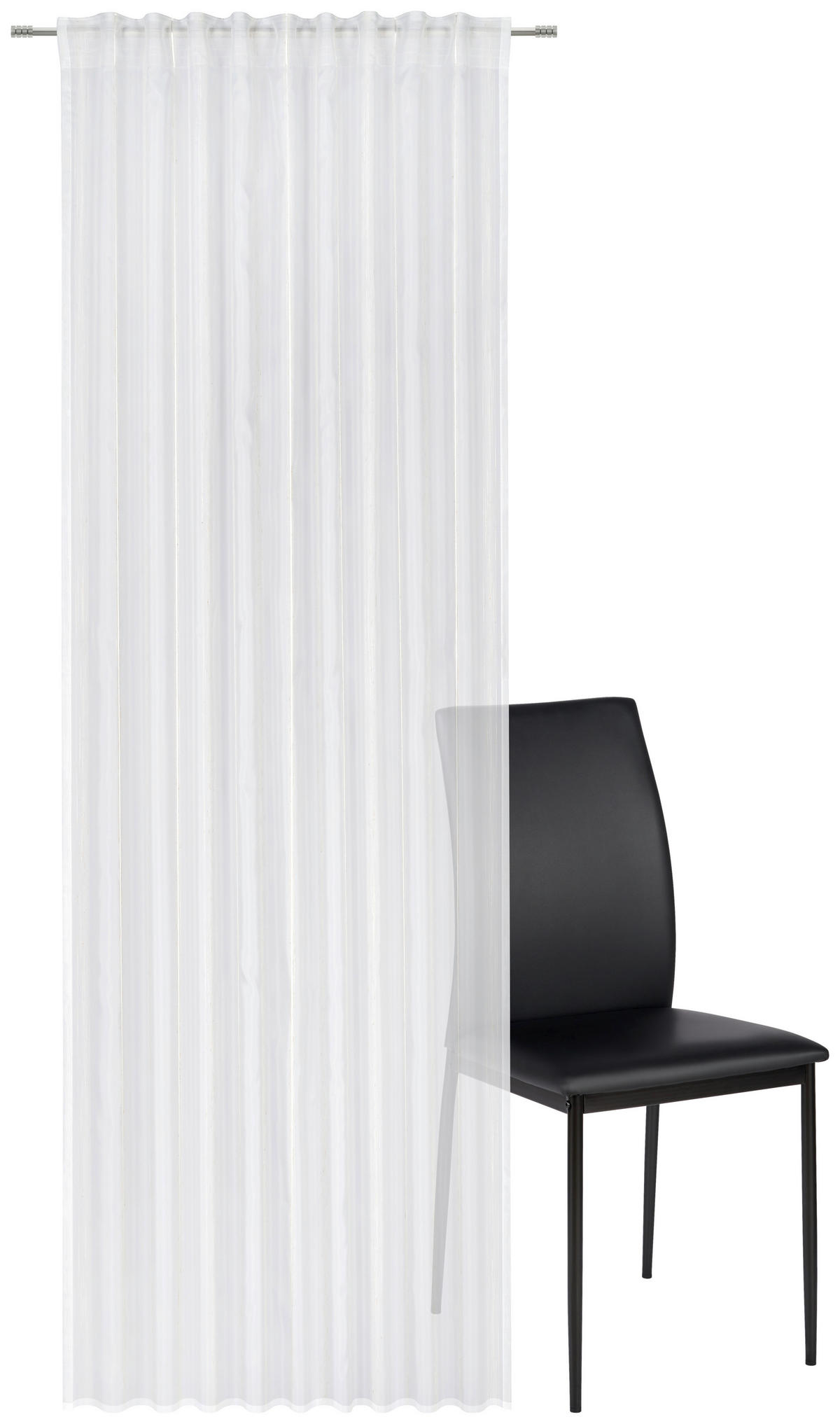 KONČANA ZAVESA  prosojno  140/280 cm   - bela, Basics, tekstil (140/280cm) - Esposa