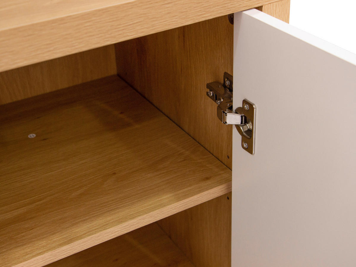 SIDEBOARD  in 162/82/40 cm  - Eichefarben/Weiß Hochglanz, KONVENTIONELL, Holzwerkstoff (162/82/40cm) - Xora