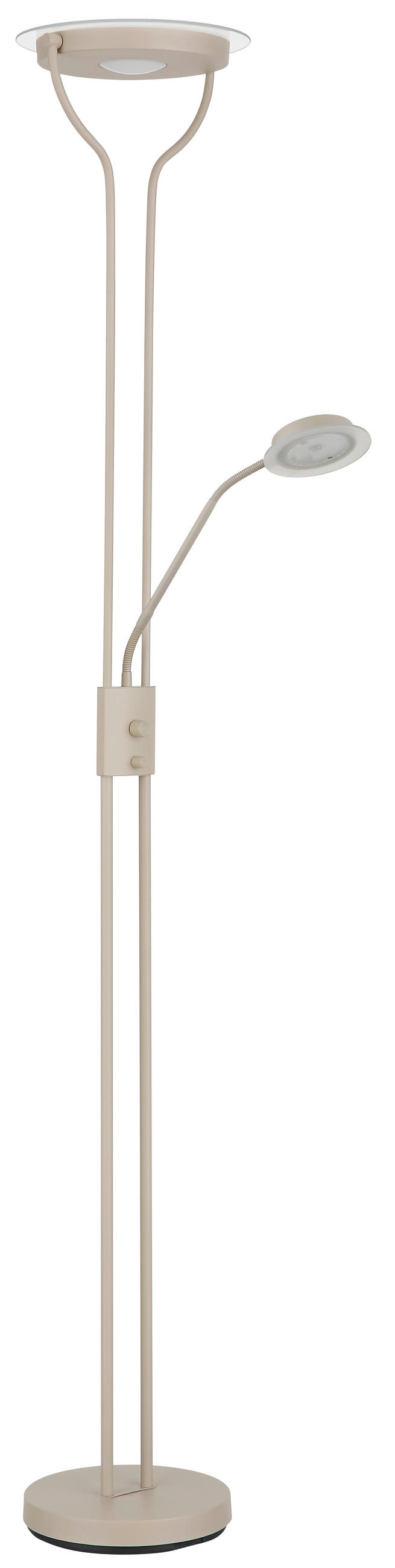 LED-STEHLEUCHTE Briant 28/25,5/180 cm  - Sandfarben/Transparent, Design, Glas/Kunststoff (28/25,5/180cm) - Globo