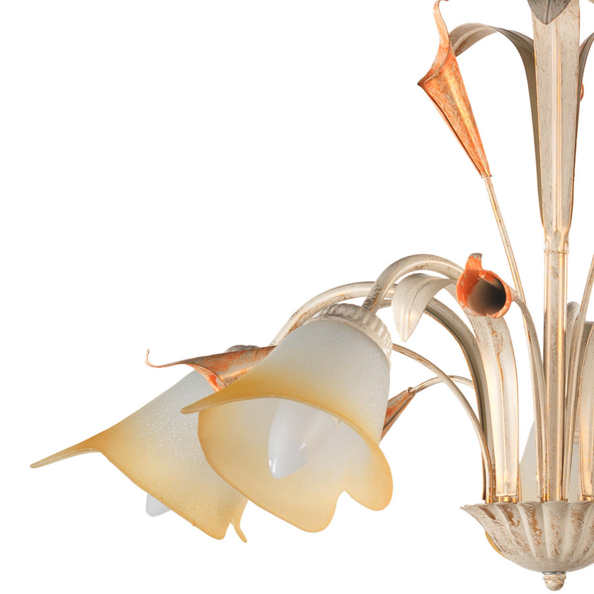KRONLEUCHTER 70/100 cm   - Weiß, Natur, Glas/Metall (70/100cm)