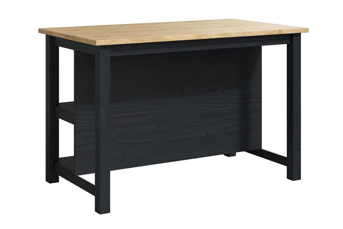 KÜCHENINSEL 140/91/80 cm  in Naturfarben, Schwarz  - Schwarz/Naturfarben, Natur, Holz (140/91/80cm) - Livetastic