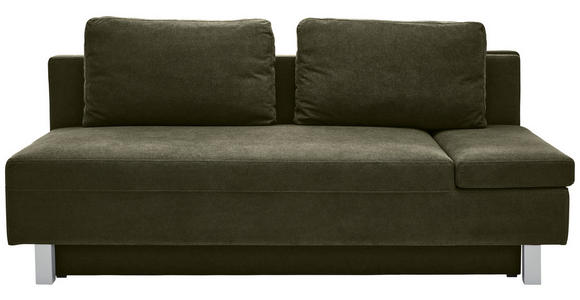 SCHLAFSOFA in Flachgewebe Dunkelgrün  - Chromfarben/Dunkelgrün, Design, Holz/Textil (205/77-93/99cm) - Novel
