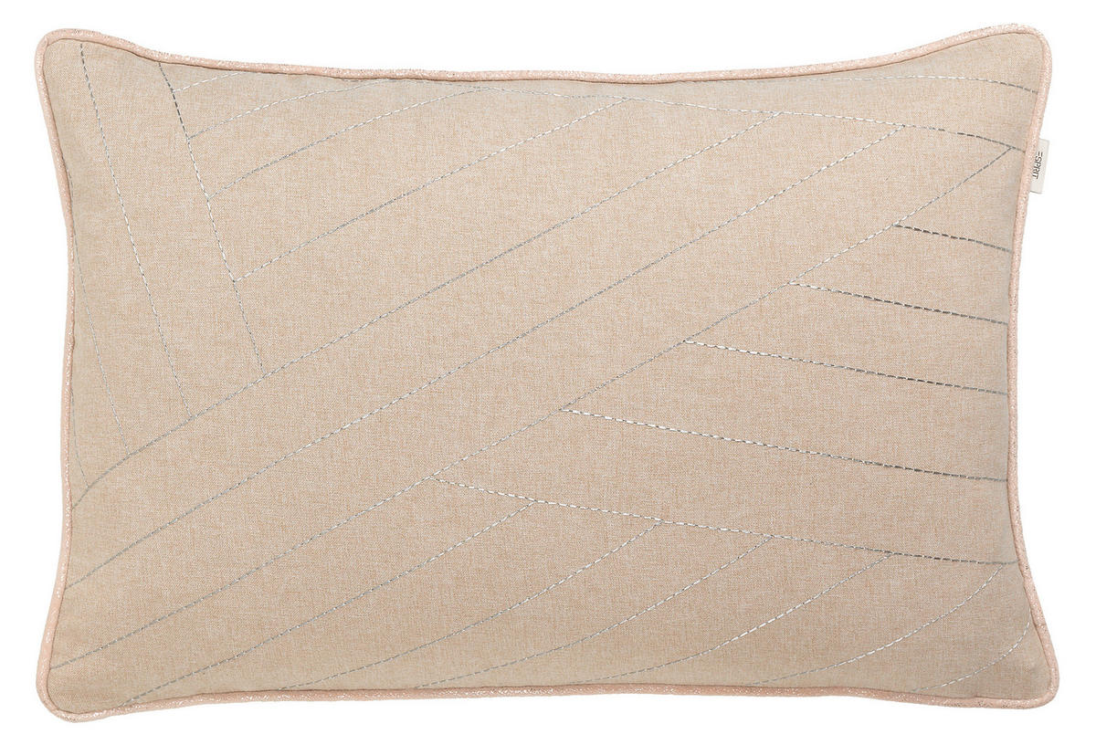 KISSENHÜLLE E-GlitterLines 38/58 cm  - Beige/Silberfarben, Basics, Textil (38/58cm) - Esprit