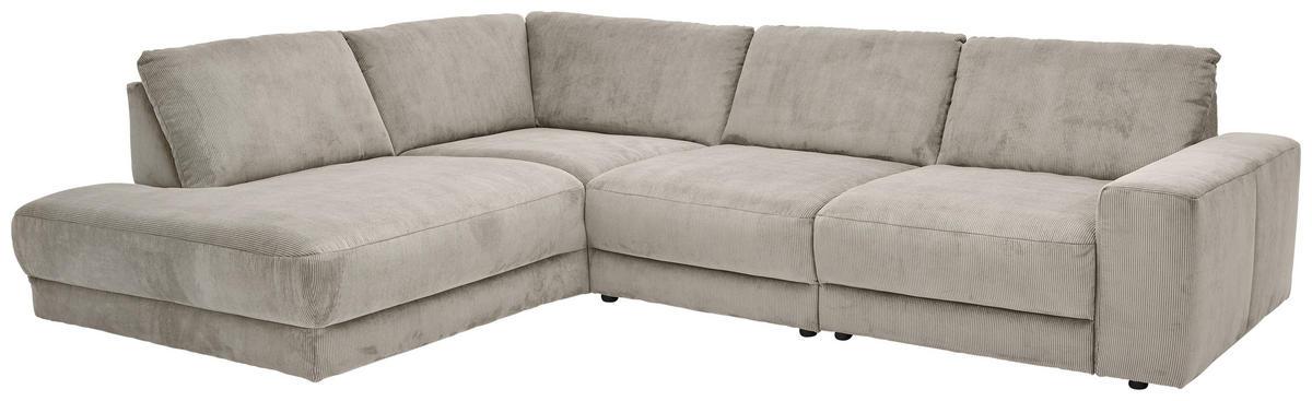 ECKSOFA Niels Andersson Greige Feincord  - Greige/Schwarz, Design, Kunststoff/Textil (242/316cm) - Niels Andersson
