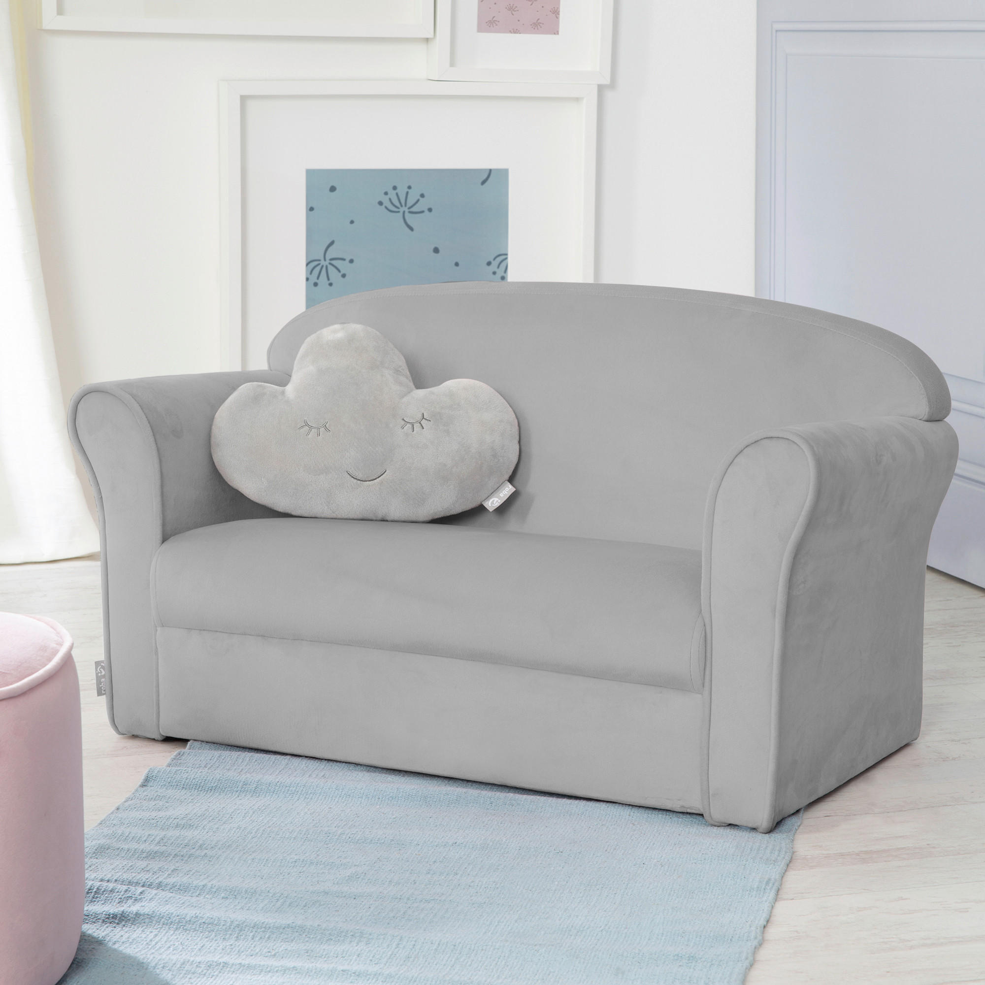 KINDERSOFA roba Lil Sofa  - Silberfarben/Grau, Basics, Textil (78/43/39cm) - Roba
