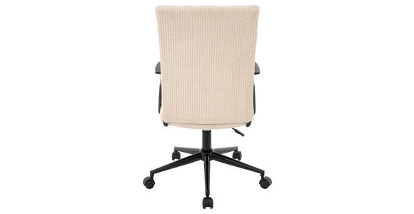 DREHSTUHL Cord Creme, Schwarz  - Creme/Schwarz, KONVENTIONELL, Kunststoff/Textil (59/93-101/62cm) - Carryhome