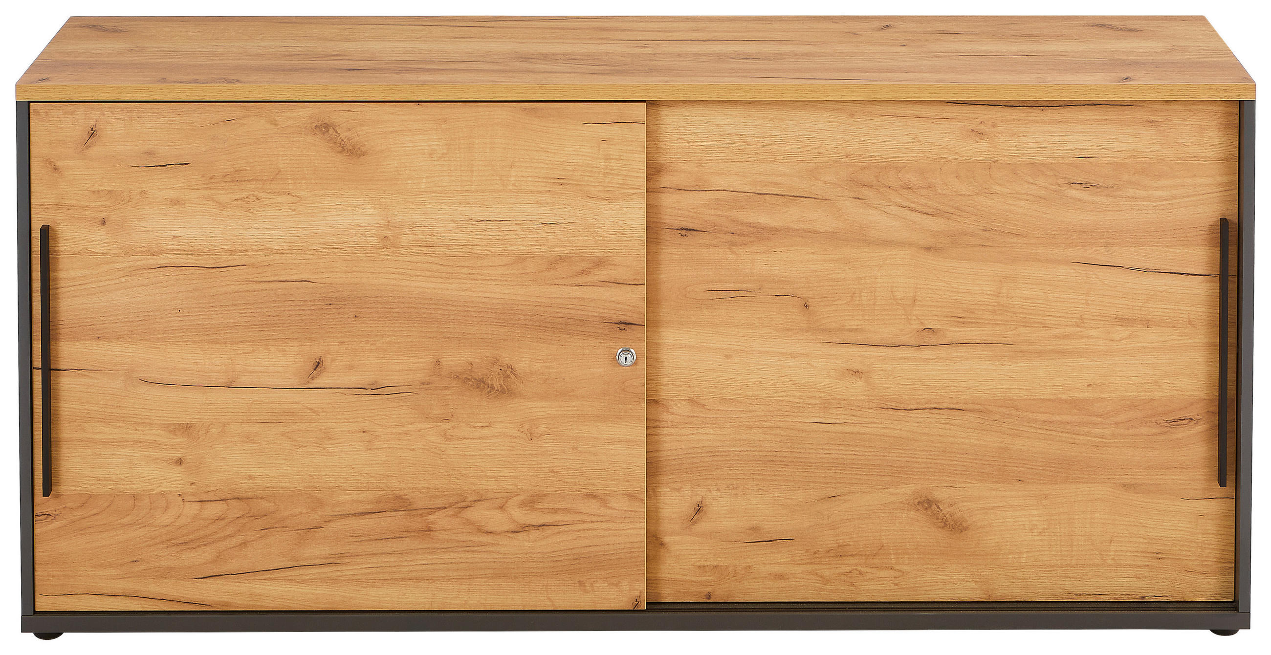 LOWBOARD  in 160/74/40 cm  - Eichefarben/Schwarz, MODERN, Holzwerkstoff/Kunststoff (160/74/40cm) - Novel