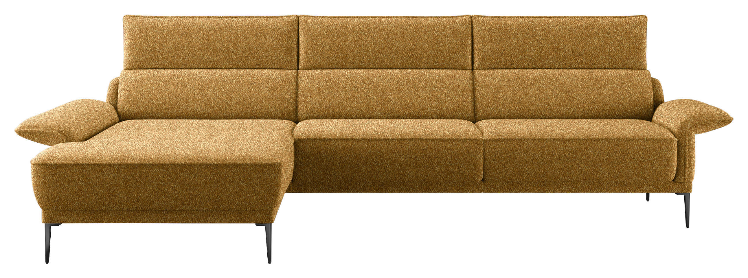 ECKSOFA in Bouclé Goldfarben  - Goldfarben/Schwarz, Modern, Textil/Metall (186/330cm) - Johann Jakob