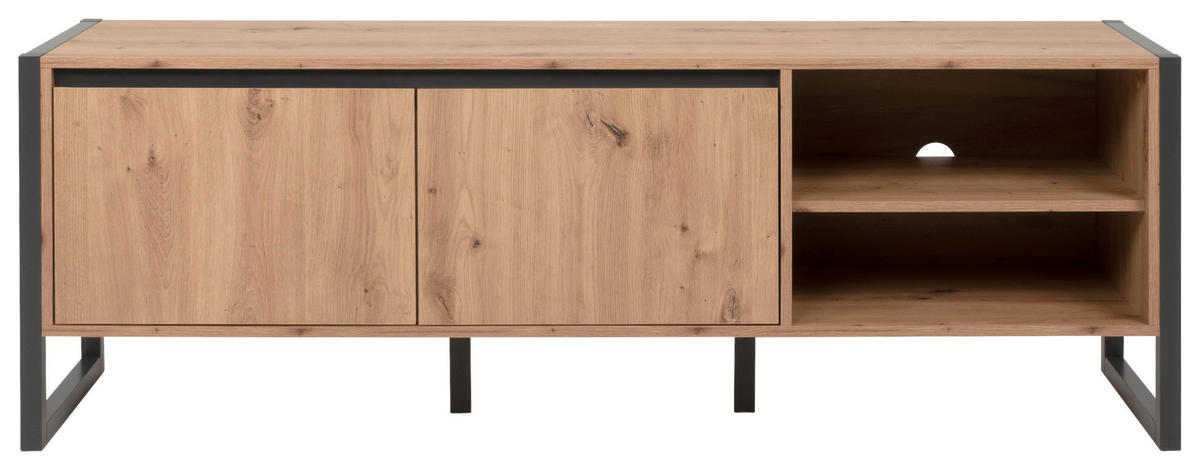 KOMODA POD TELEVIZI, antracitová, barvy dubu, 160/55/40 cm - barvy dubu/antracitová, Moderní, kompozitní dřevo (160/55/40cm) - MID.YOU