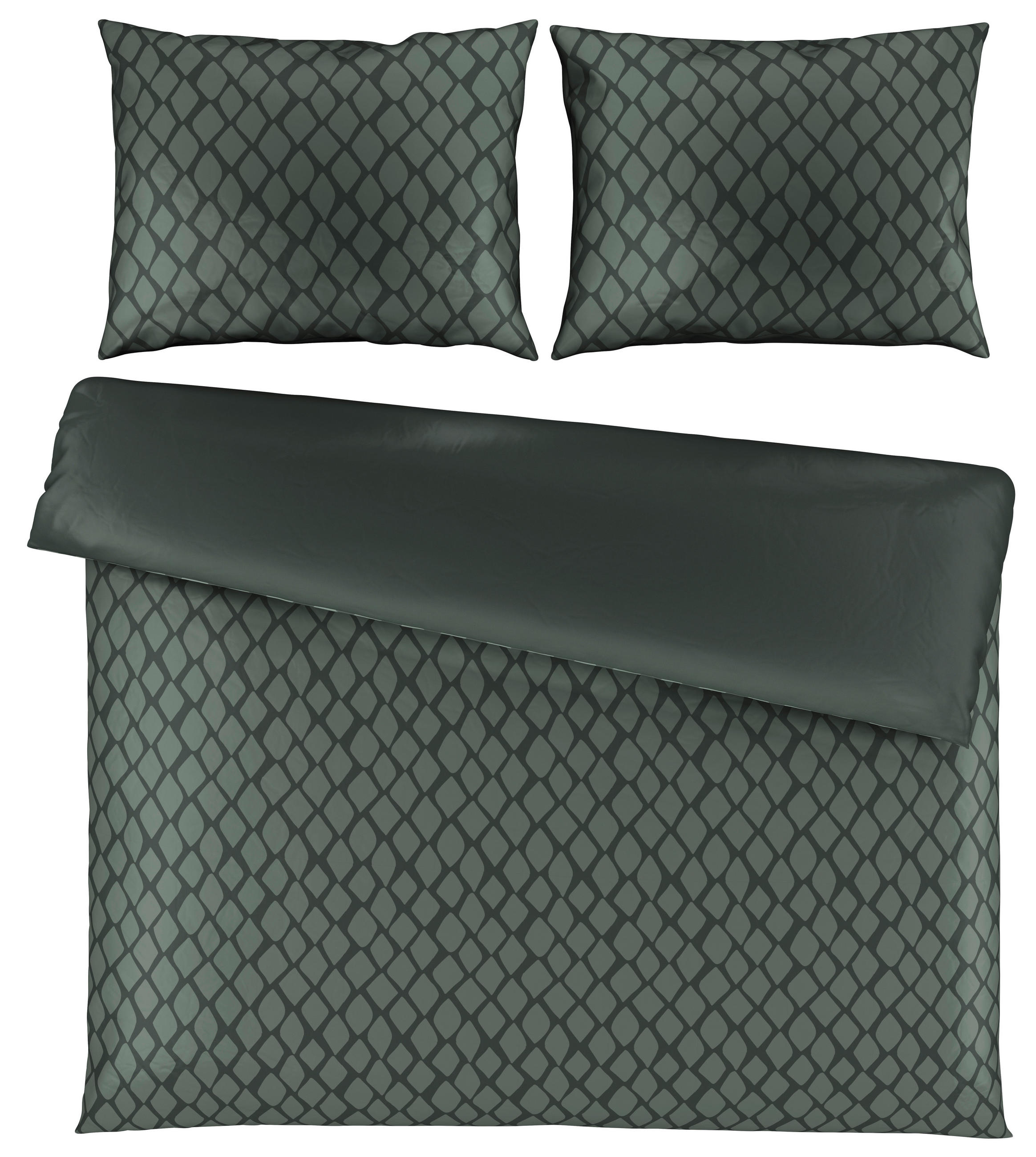 BETTWÄSCHESET Satin 200/210 cm  65 cm/100 cm  - Grün, Design, Textil (200/210cm) - Dieter Knoll