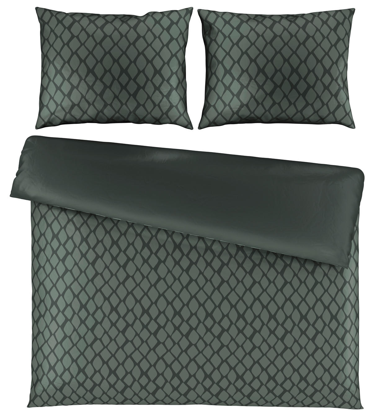 BETTWÄSCHESET Satin 200/210 cm  65 cm/100 cm  - Grün, Design, Textil (200/210cm) - Dieter Knoll