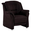 SESSEL in Mikrofaser Dunkelbraun  - Dunkelbraun/Beige, Konventionell, Textil/Metall (90/100/89cm) - Beldomo Comfort