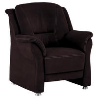 SESSEL in Mikrofaser Dunkelbraun  - Dunkelbraun/Beige, KONVENTIONELL, Textil/Metall (90/100/89cm) - Beldomo Comfort