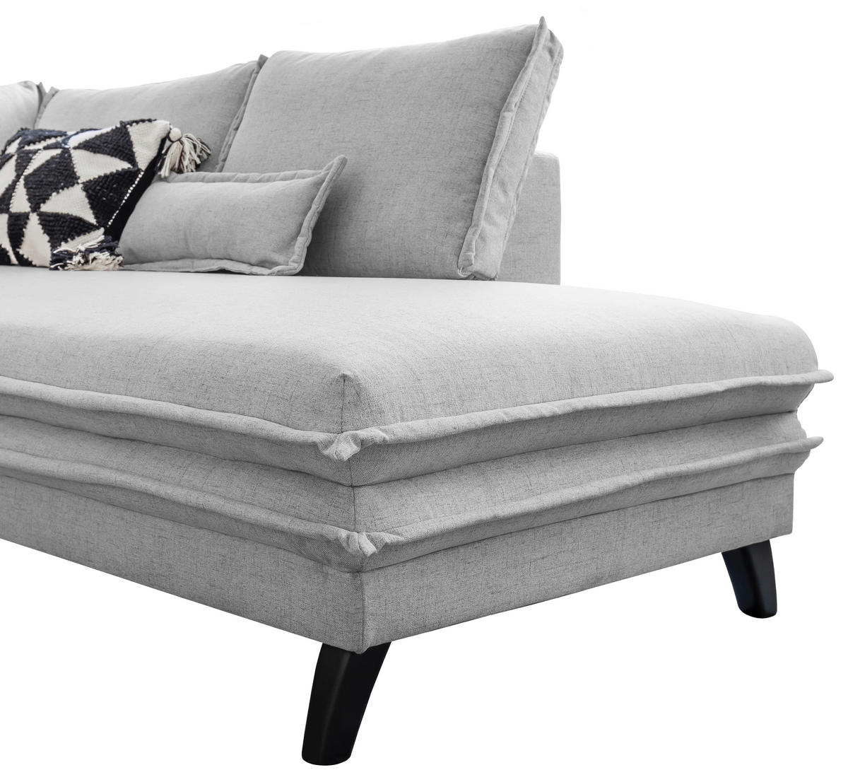 SEDACIA SÚPRAVA, textil, svetlosivá - čierna/svetlosivá, Design, drevo/textil (150/300/200cm) - P & B