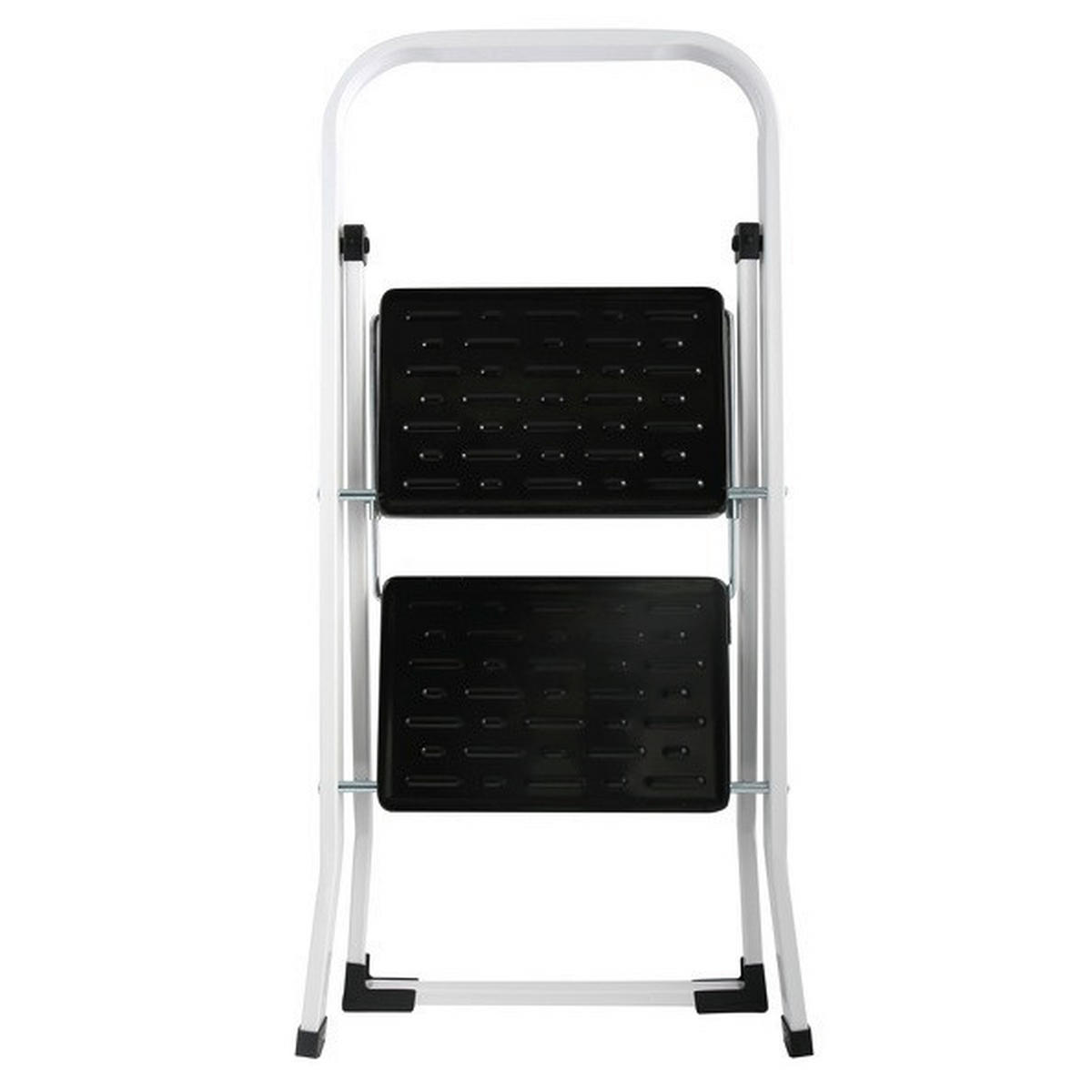 KLAPPTRITTLEITER - Schwarz/Weiß, Basics, Kunststoff/Metall (46/54,5/81cm) - Spirella