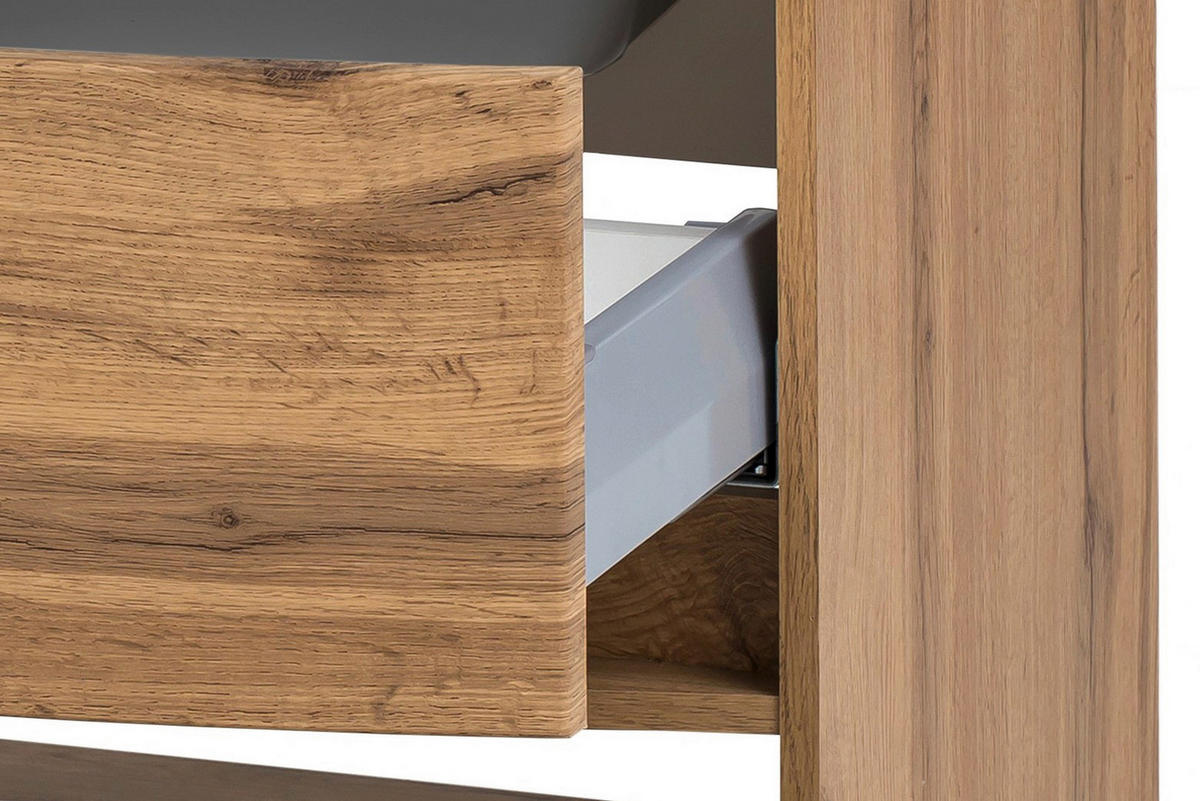 SKRINKA S UMÝVADLOM, farba duba, farba duba, 80 cm - sivá/farba duba, Konventionell, kompozitné drevo/sklo (80cm) - Held