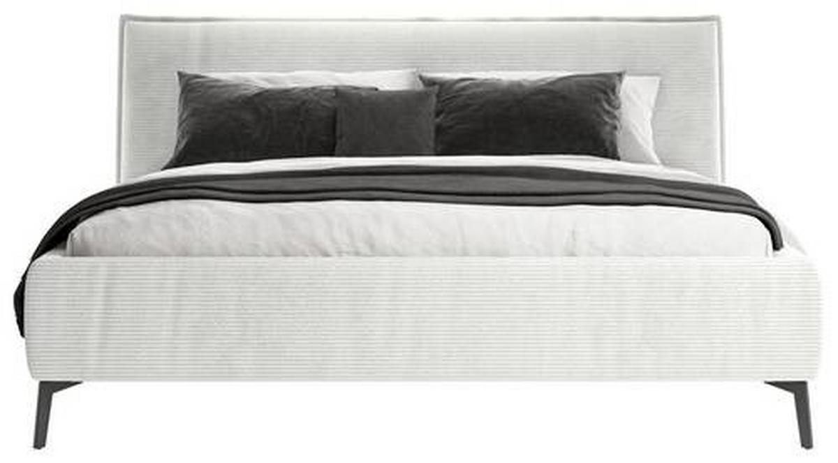 POLSTERBETT 180/200 cm  in Hellgrau  - Hellgrau/Schwarz, Design, Textil/Metall (180/200cm) - Lomoco