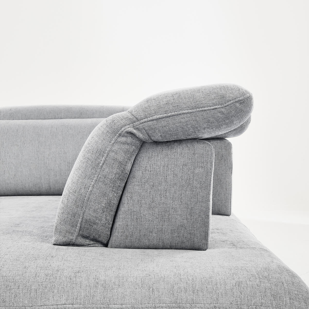 ECKSOFA in Webstoff Hellgrau  - Hellgrau/Schwarz, Design, Textil/Metall (293/197cm) - Stylife