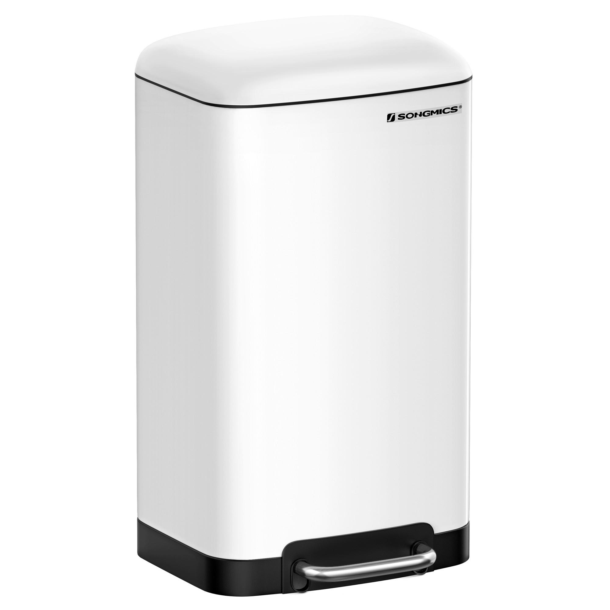 KÔŠ NA ODPADKY  30 l - čierna/biela, Basics, kov/plast (34,5/62/32,5cm)