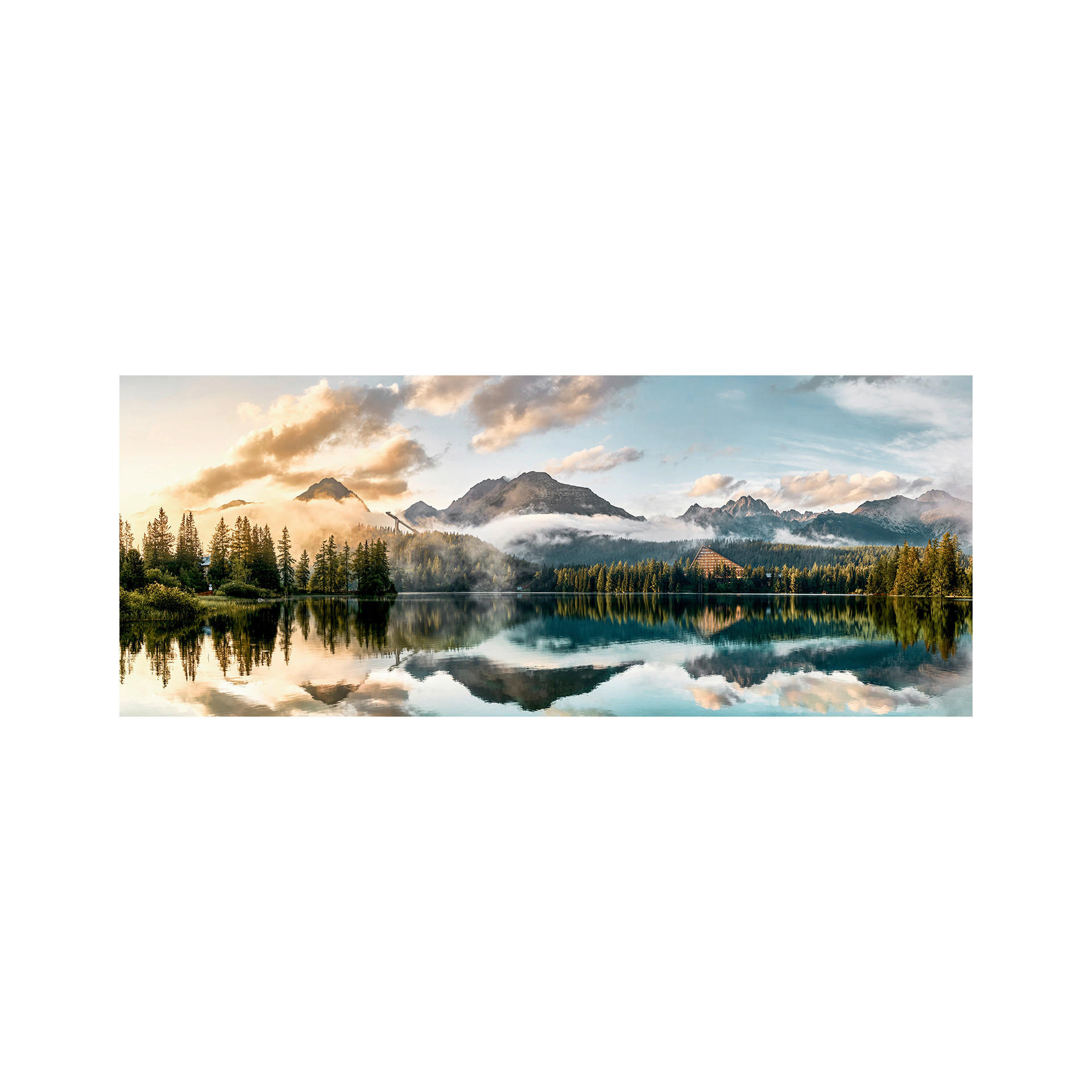 OBRAZ NA SKLE, krajina a příroda, hory, 125/50 cm  - vícebarevná, Natur, papír/sklo (125/50cm) - Monee