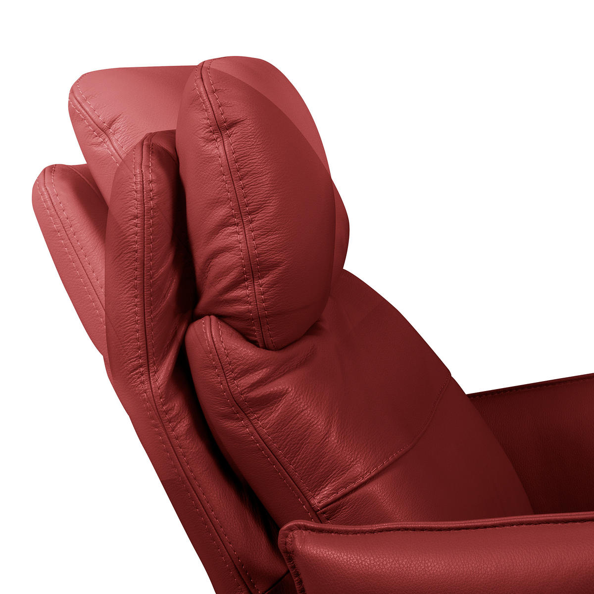 RELAXSESSEL Leder Rot  - Rot/Schwarz, Design, Leder/Metall (77/107/88cm) - Livetastic