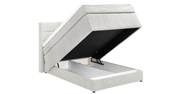 BOXSPRINGBETT 120/200 cm in Grauweiß - Grauweiß/Schwarz, KONVENTIONELL, Textil (120/200cm) - Carryhome