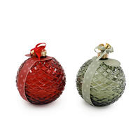 Lumânare În Vas - verde/roșu, Basics, sticlă/materiale naturale (11/11.5/11cm)