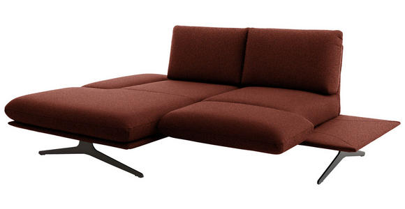 ECKSOFA  in Flachgewebe Rotorange  155/234 cm  - Rotorange/Schwarz, Design, Textil/Metall (155/234cm) - Dieter Knoll