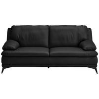 2,5-SITZER Schwarz Echtleder  - Schwarz, Design, Leder/Metall (212/92/98cm) - Novel