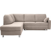 ECKSOFA 208/227 cm  in Chenille Naturfarben, Beige Zierkissen, Armlehnenkissen  208/227 cm  - Beige/Alufarben, KONVENTIONELL, Textil/Metall (208/227cm) - Sedda
