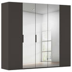 DREHTÜRENSCHRANK 251/223/61 cm,  in Graphitfarben, 5-türig  - Graphitfarben, Basics, Glas/Holzwerkstoff (251/223/61cm) - Novel