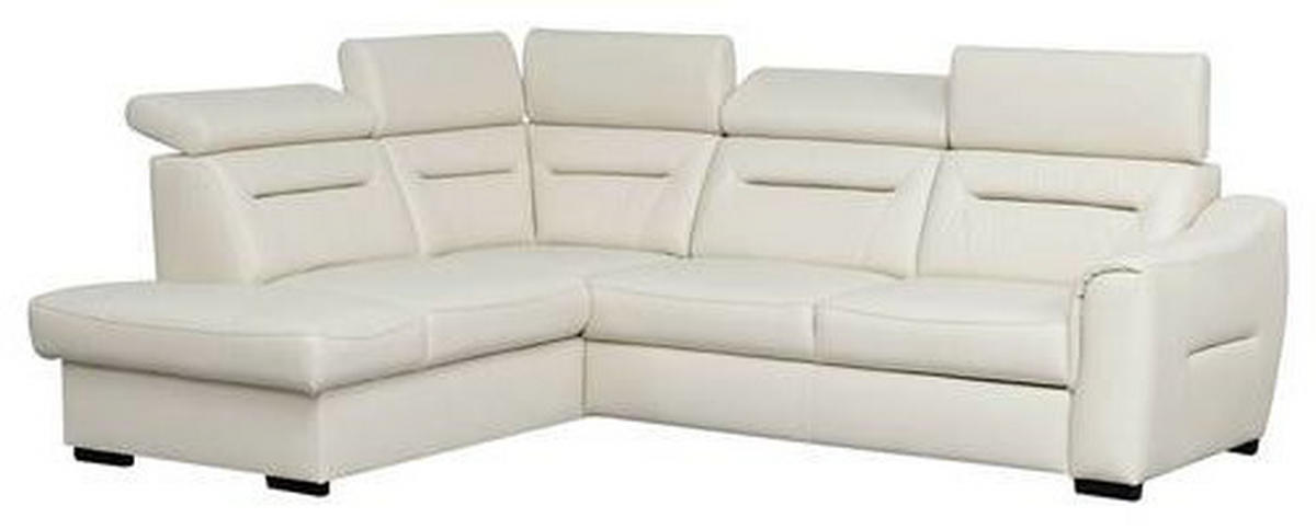 ECKSOFA Lederlook Echtleder Creme  - Wengefarben/Creme, Design, Leder/Holz (212/260cm) - Celina Home